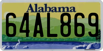 AL license plate 64AL869