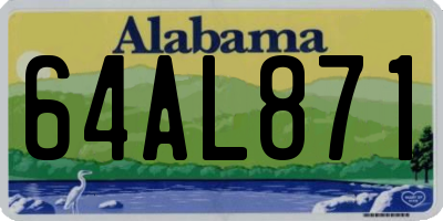 AL license plate 64AL871