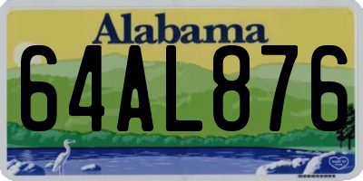 AL license plate 64AL876