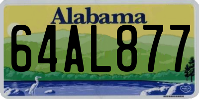 AL license plate 64AL877