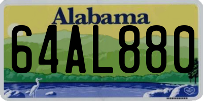 AL license plate 64AL880