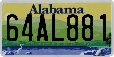 AL license plate 64AL881
