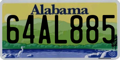 AL license plate 64AL885