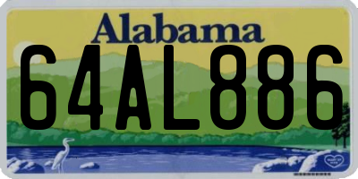 AL license plate 64AL886