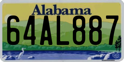 AL license plate 64AL887
