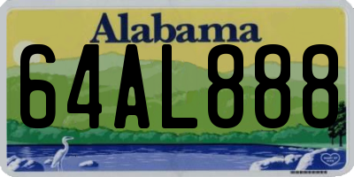 AL license plate 64AL888