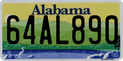 AL license plate 64AL890