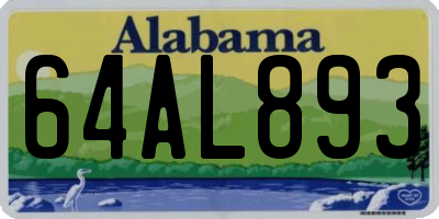 AL license plate 64AL893