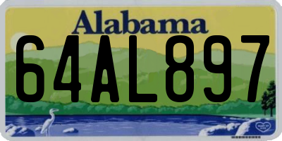 AL license plate 64AL897