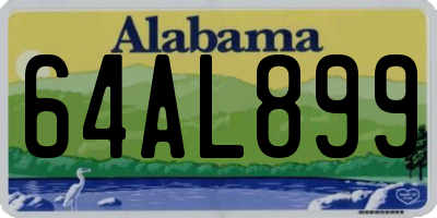 AL license plate 64AL899