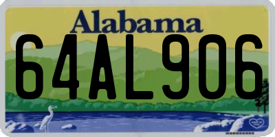 AL license plate 64AL906