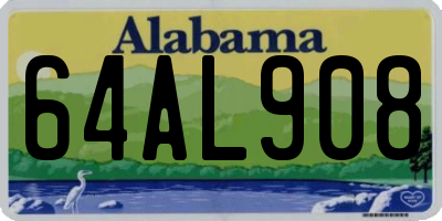 AL license plate 64AL908