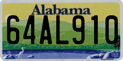 AL license plate 64AL910