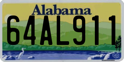 AL license plate 64AL911