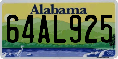 AL license plate 64AL925