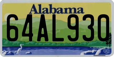 AL license plate 64AL930