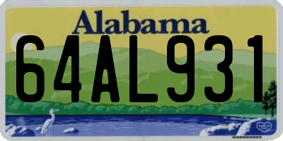 AL license plate 64AL931