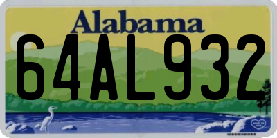 AL license plate 64AL932