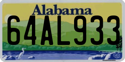 AL license plate 64AL933