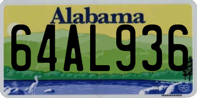 AL license plate 64AL936