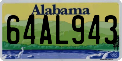 AL license plate 64AL943
