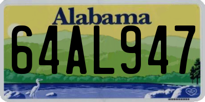 AL license plate 64AL947