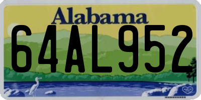 AL license plate 64AL952