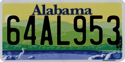 AL license plate 64AL953