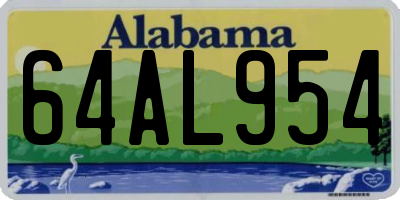 AL license plate 64AL954