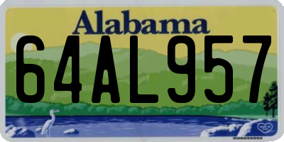 AL license plate 64AL957