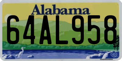 AL license plate 64AL958