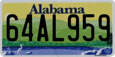 AL license plate 64AL959