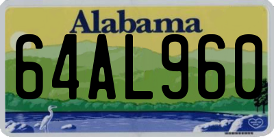 AL license plate 64AL960