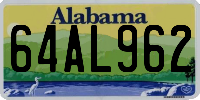 AL license plate 64AL962