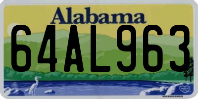 AL license plate 64AL963