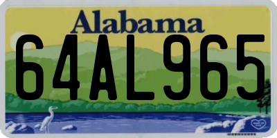 AL license plate 64AL965