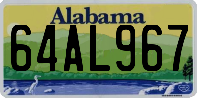 AL license plate 64AL967