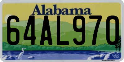 AL license plate 64AL970
