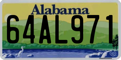 AL license plate 64AL971