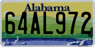 AL license plate 64AL972