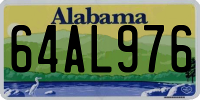 AL license plate 64AL976