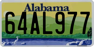 AL license plate 64AL977
