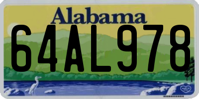 AL license plate 64AL978