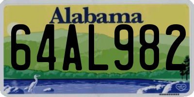 AL license plate 64AL982