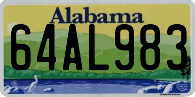 AL license plate 64AL983