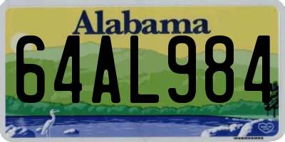 AL license plate 64AL984