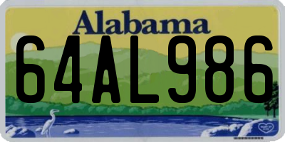 AL license plate 64AL986