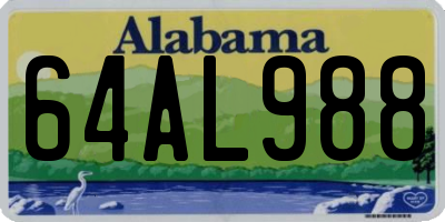 AL license plate 64AL988