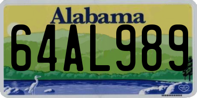 AL license plate 64AL989