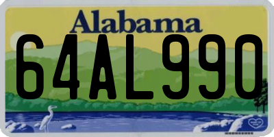 AL license plate 64AL990